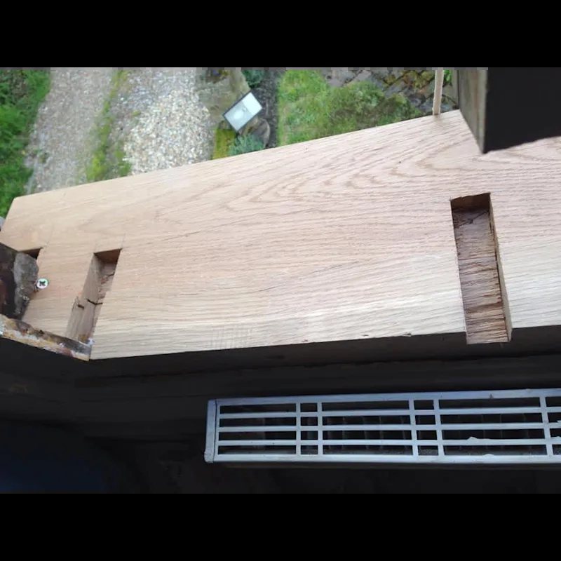 New hardwood sill with ventilation grille
