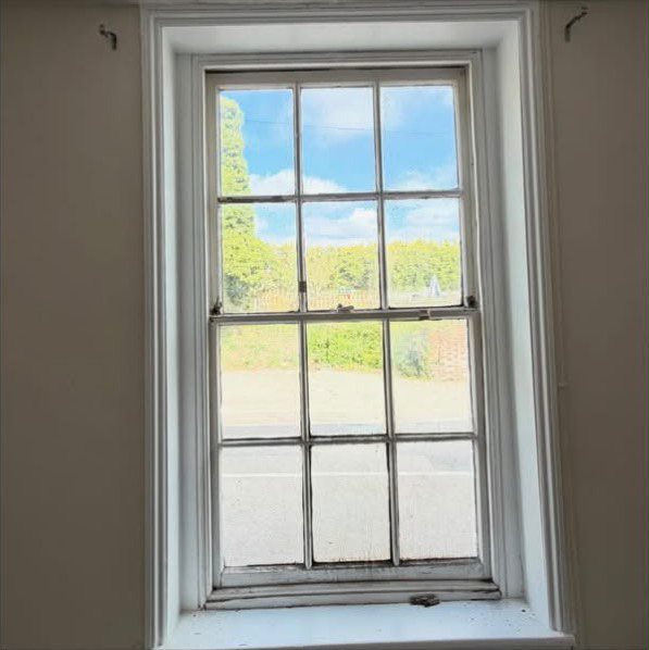 Upgraded sash window with slim double glazed units